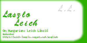 laszlo leich business card